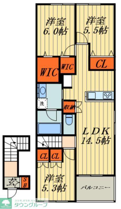 MAISON OXALIS II(2LDK/2階)の間取り写真