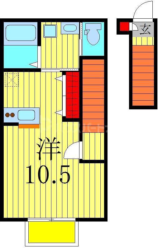 ESPACE VERT(ワンルーム/2階)の間取り写真