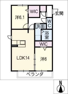 ELVITA (2LDK/1階)の間取り写真