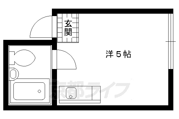 貴船マンション(ワンルーム/2階)の間取り写真