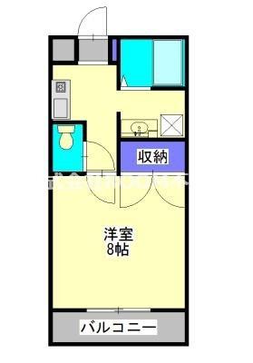 サンライズ金田(1K/2階)の間取り写真