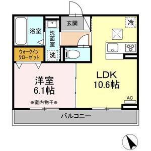 フェリーチェ A棟(1LDK/1階)の間取り写真