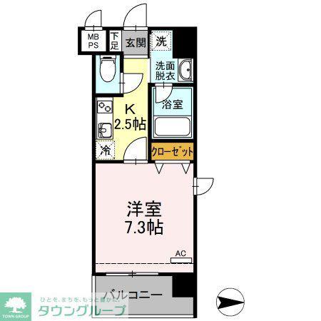 PRINCE54(1K/5階)の間取り写真