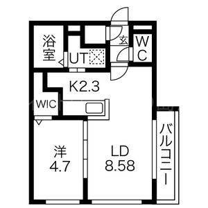 コンフォルト水車町(1LDK/3階)の間取り写真