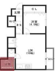 ゴールドスター桜の町(1LDK/1階)の間取り写真