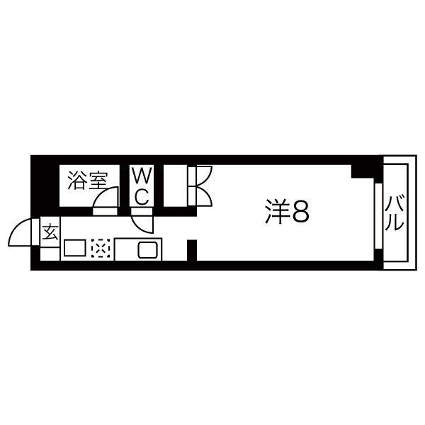 ヴァンヴェール名古屋(ワンルーム/4階)の間取り写真