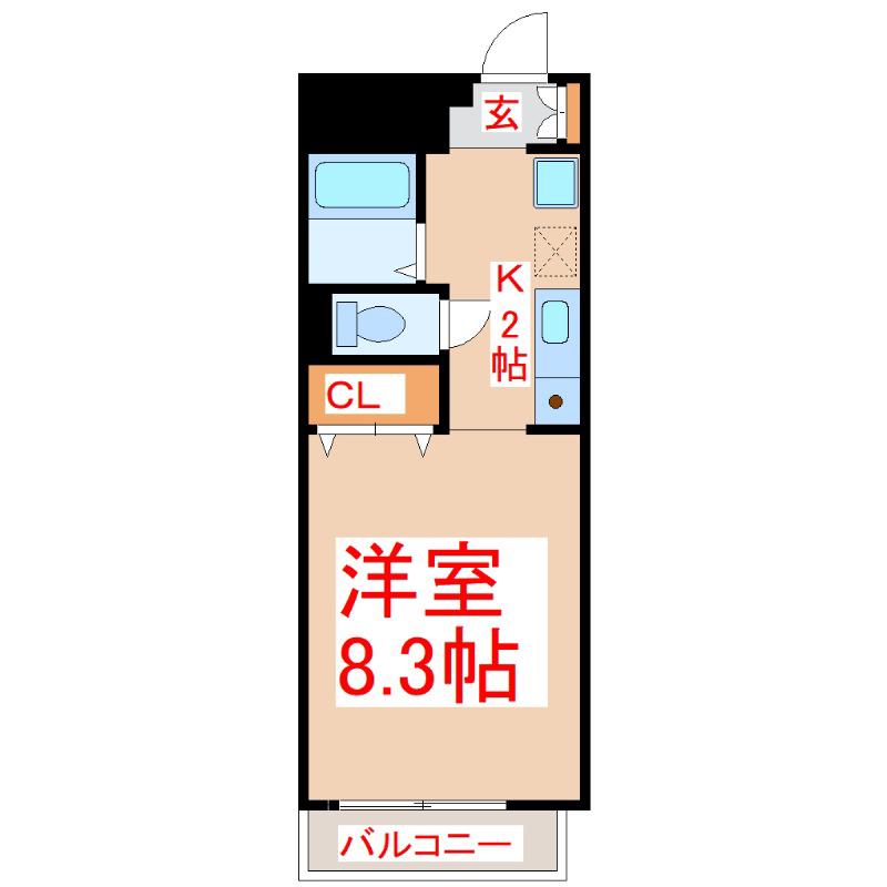 ETOILE小田(ワンルーム/2階)の間取り写真