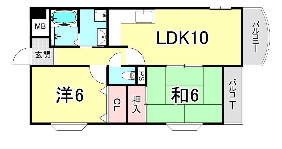 HOUSE20(2LDK/3階)の間取り写真