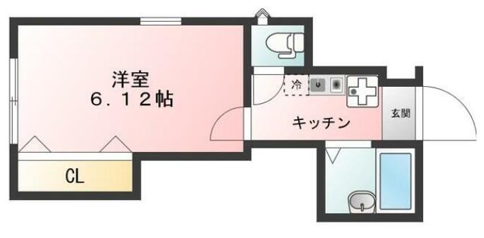 GLANZ 王子 ウエスト(1K/1階)の間取り写真