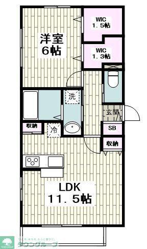 ウィステリア東戸塚(1LDK/1階)の間取り写真