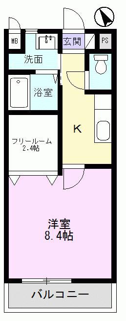 APARTMENT NAKAYA(1SK/2階)の間取り写真
