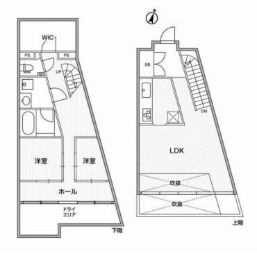 グランデュオ代々木2(2LDK/1階)の間取り写真