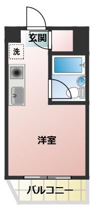 ベルハウス栗原(ワンルーム/3階)の間取り写真