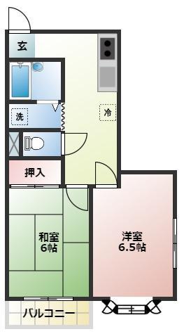 メゾンベレーゼ並木(2DK/2階)の間取り写真