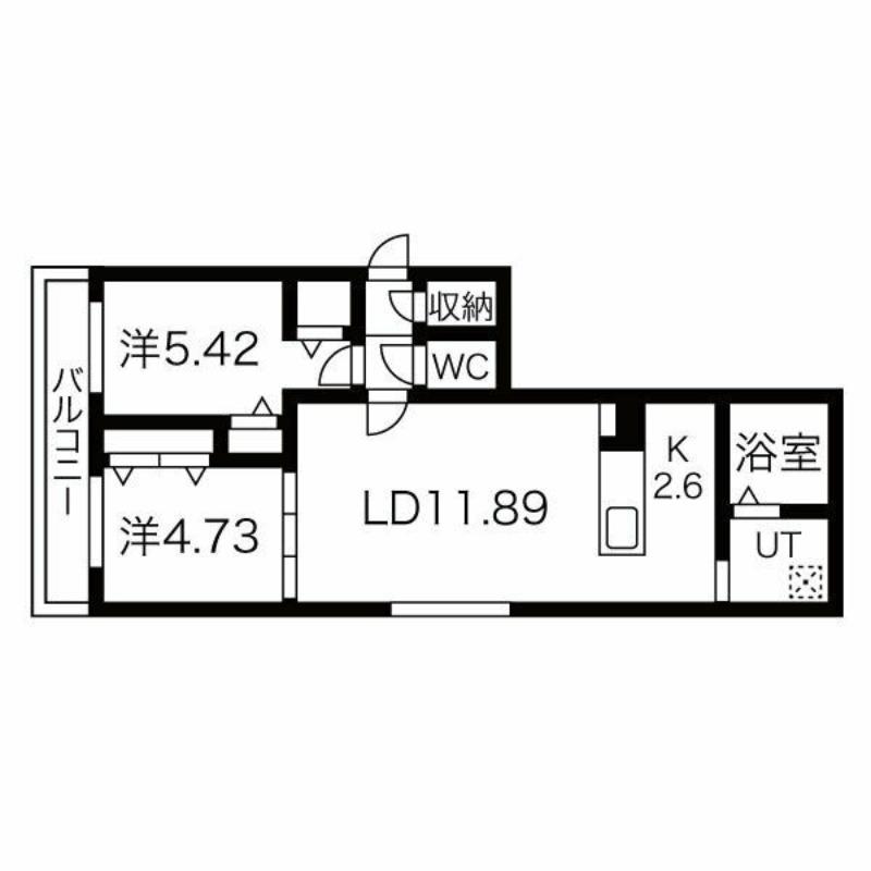 シティレジデンス南9条(2LDK/5階)の間取り写真
