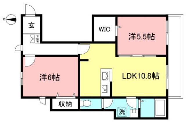 グランドソレイユ(2LDK/3階)の間取り写真