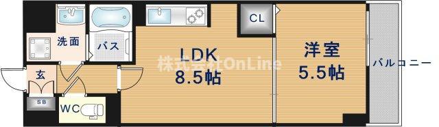 リアライズ今里南(1LDK/1階)の間取り写真