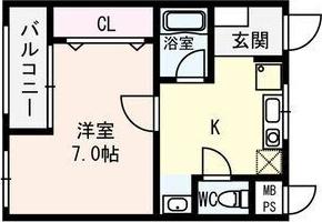 メゾンポルタ(1K/3階)の間取り写真