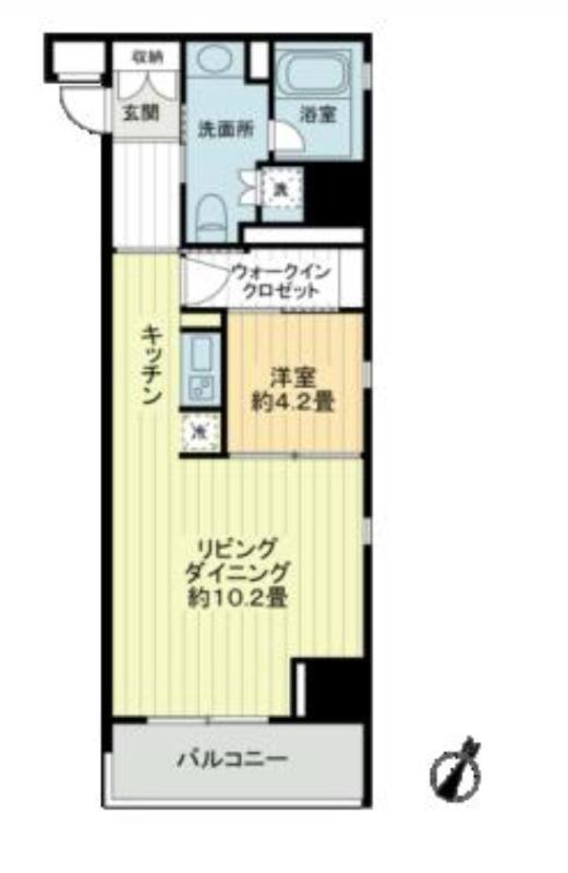 クロスレジデンス白金高輪(1LDK/2階)の間取り写真