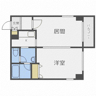 コンフォリア北三条(1LDK/6階)の間取り写真