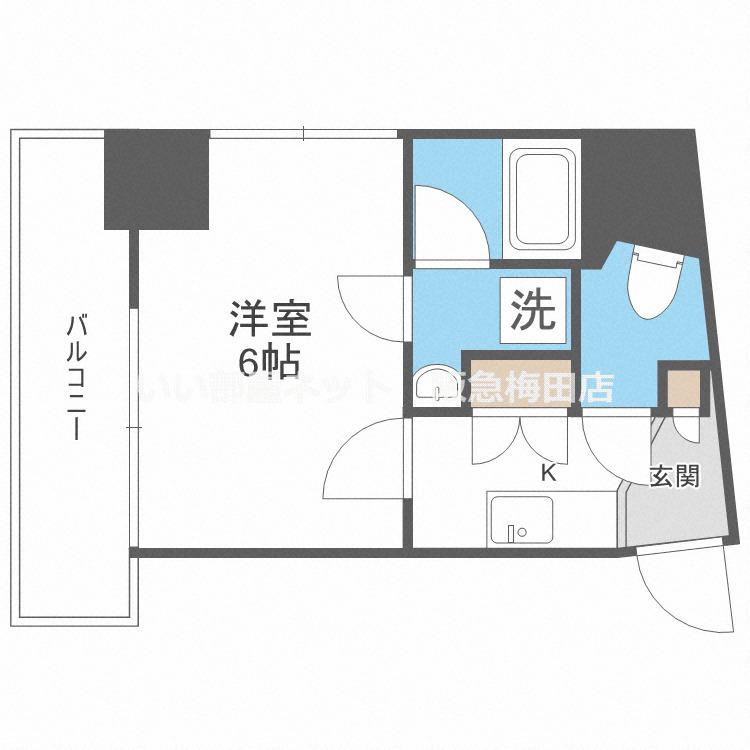 LUCE SHINFUKUSHIMA(1K/6階)の間取り写真