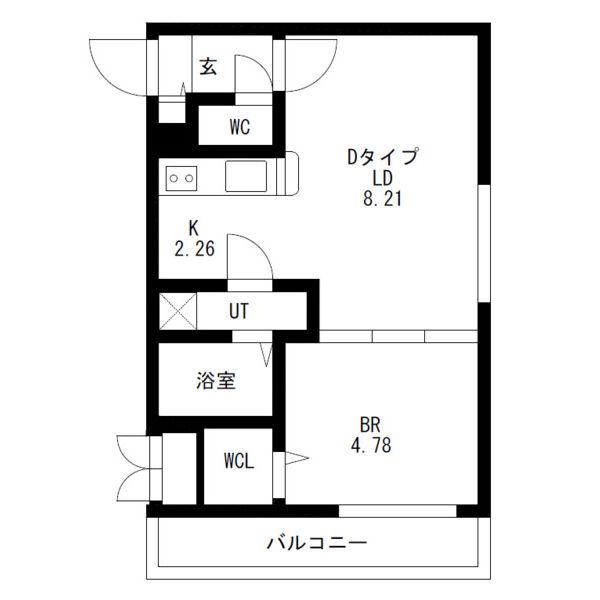 プリヴィエール旭町(1LDK/2階)の間取り写真