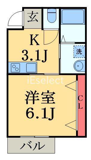 ラ・ターナ本千葉(1K/2階)の間取り写真