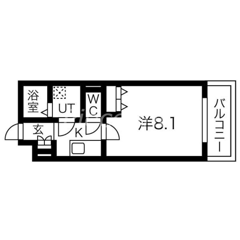 MV.FM大阪放出Ⅱ(1K/5階)の間取り写真