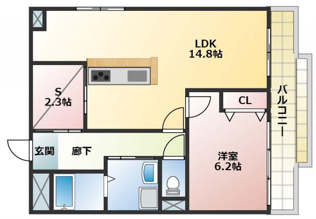 鳥山ハイツ 301(1SLDK/3階)の間取り写真
