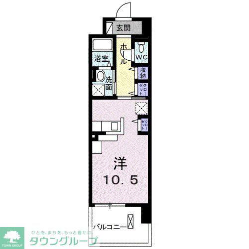 エストラット狭山(ワンルーム/1階)の間取り写真