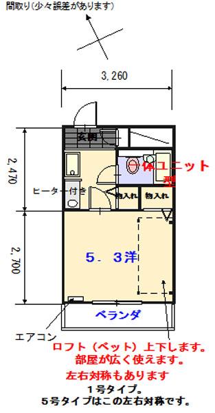心路ビル(1K/2階)の間取り写真