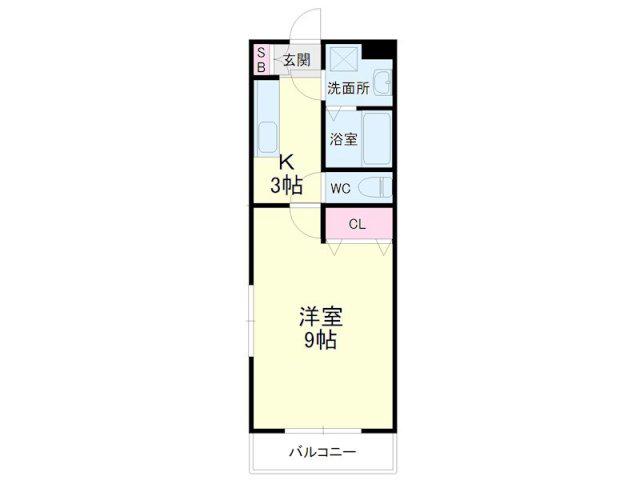 ビアンクルー(1K/3階)の間取り写真