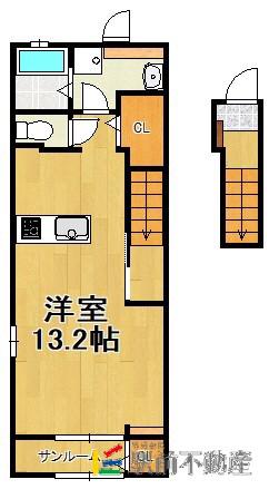 アルドールアーキ(ワンルーム/2階)の間取り写真