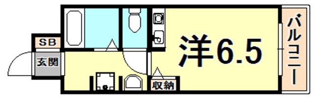 レジーナ西宮北口(ワンルーム/1階)の間取り写真