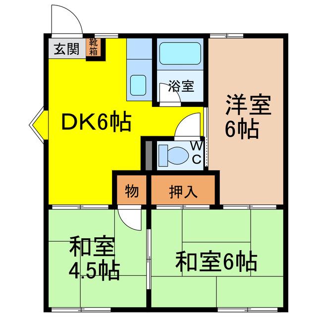 コーポマルセ(3DK/1階)の間取り写真