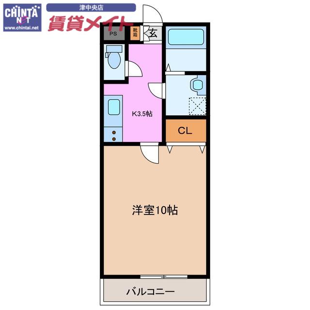 サンステージ大倉(1K/1階)の間取り写真
