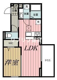 D-ROOM神明町II B(1LDK/1階)の間取り写真