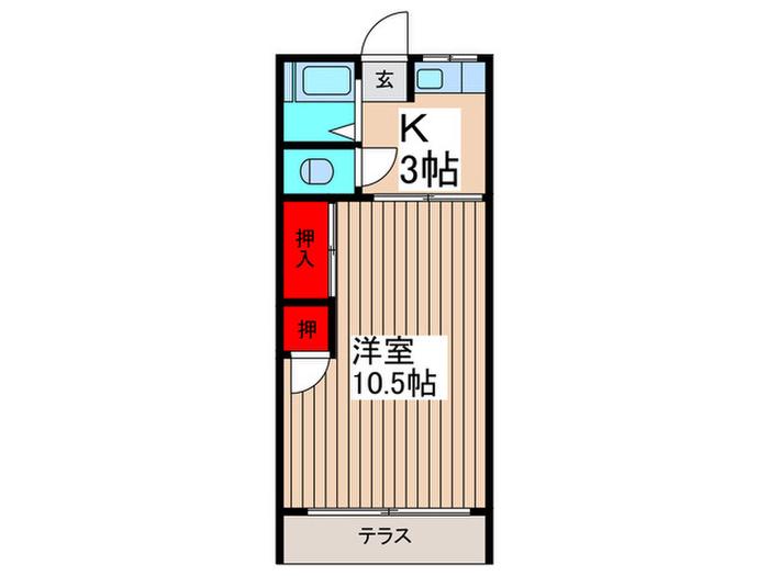 山下荘(1K/1階)の間取り写真
