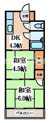 サンコート小澤(2DK/2階)の間取り写真