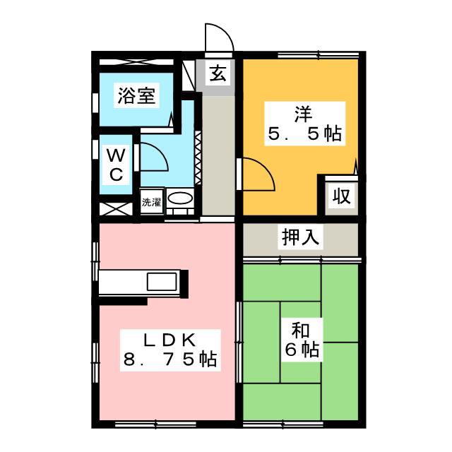 コーポラスすずき(2LDK/1階)の間取り写真