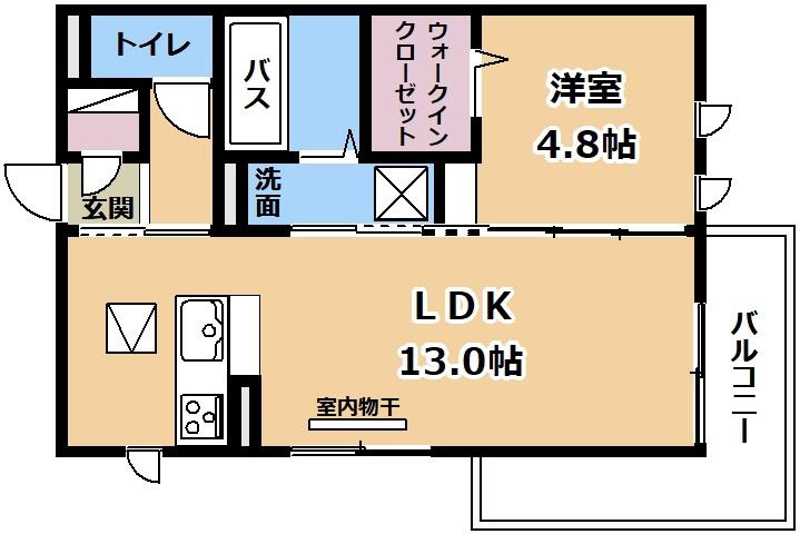 LUMIERE DU SOIR UN(1LDK/1階)の間取り写真