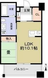 ロハス江坂(1DK/6階)の間取り写真