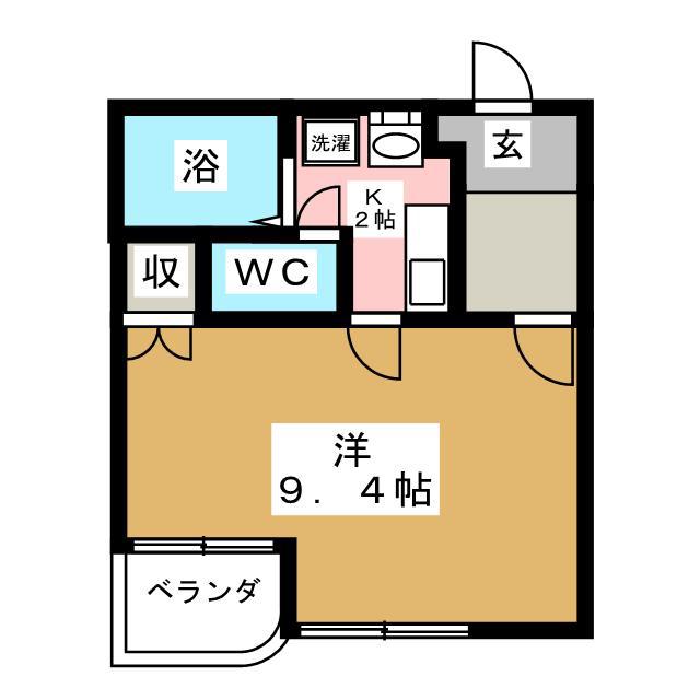 クレバービュー(1K/1階)の間取り写真