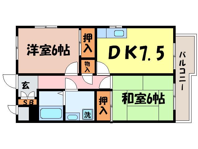 ビラクレール(2DK/3階)の間取り写真
