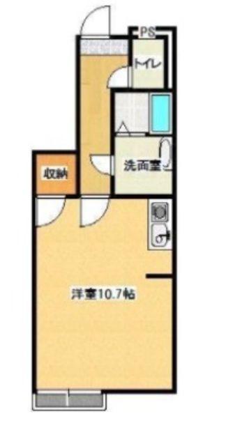 プランタン(ワンルーム/1階)の間取り写真