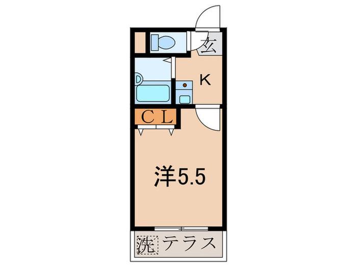 レジデンス玉川(1K/1階)の間取り写真