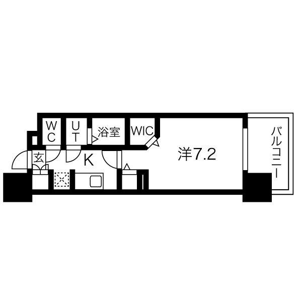 パルティール黒川アネックス(1K/10階)の間取り写真