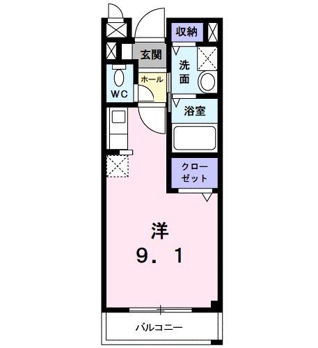 エクレール古結5(ワンルーム/2階)の間取り写真