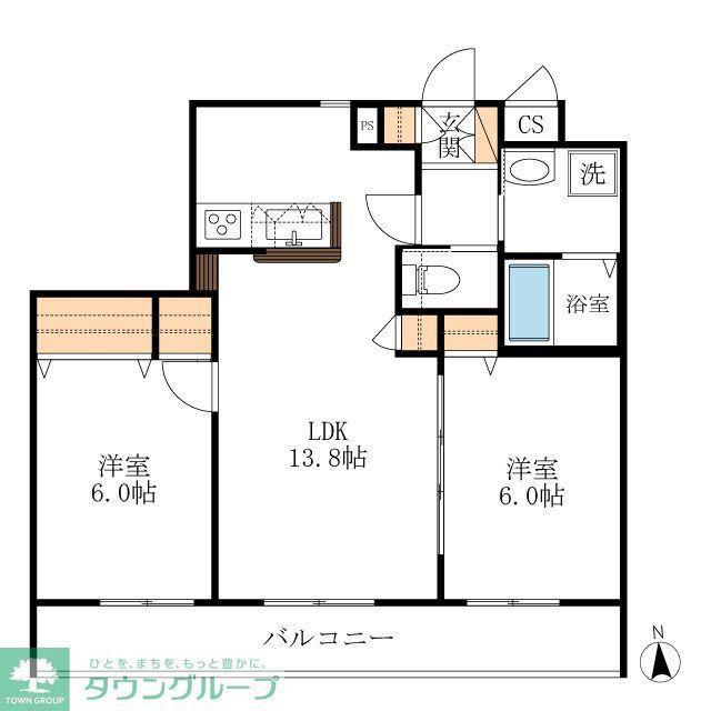 グランシャリオ(2LDK/3階)の間取り写真