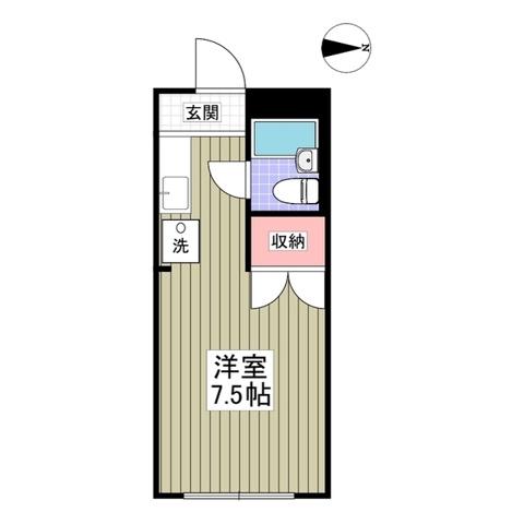 ハイツ谷野(ワンルーム/2階)の間取り写真
